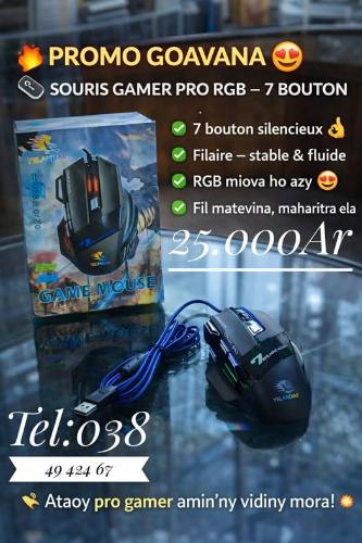 SOURIS GAMER PRO RGB – 7 BOUTON     
 7 bout ...