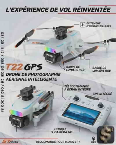 🌀T22 GPS DRONE 720P RC & ÉCRAN 🚁💥      
? ...