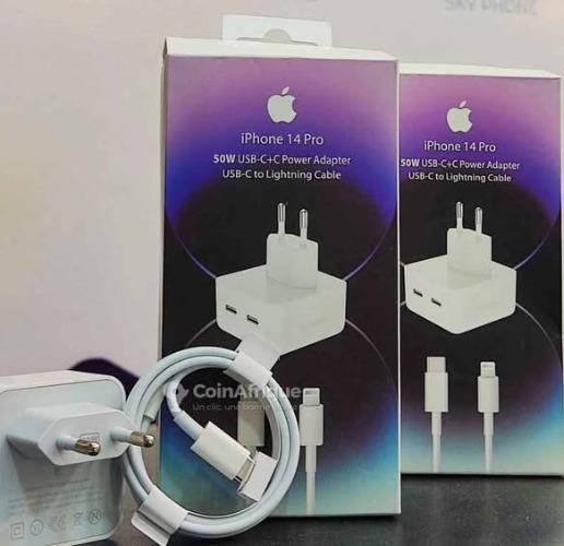 CHARGEUR IPHONE 50W BOITIER SY CABLE CERTIFIÉ ...