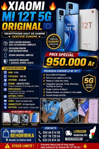 XIAOMI MI 12T 5G
RAM : 8 Go 💾 Stockage : 12 ...